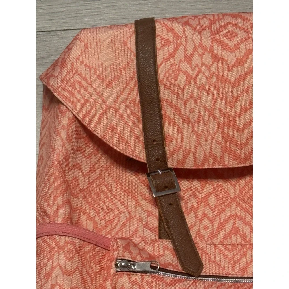 Emma And Chloe Aztec Geo Pattern Coral Backpack